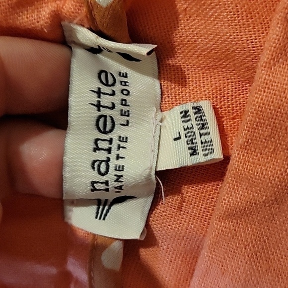 NWT Nanette by Nanette Lepore large pink/peach linen blend pants - Picture 3 of 4